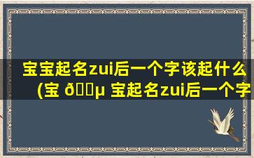 宝宝起名zui
后一个字该起什么(宝 🌵 宝起名zui
后一个字该起什么名字好)